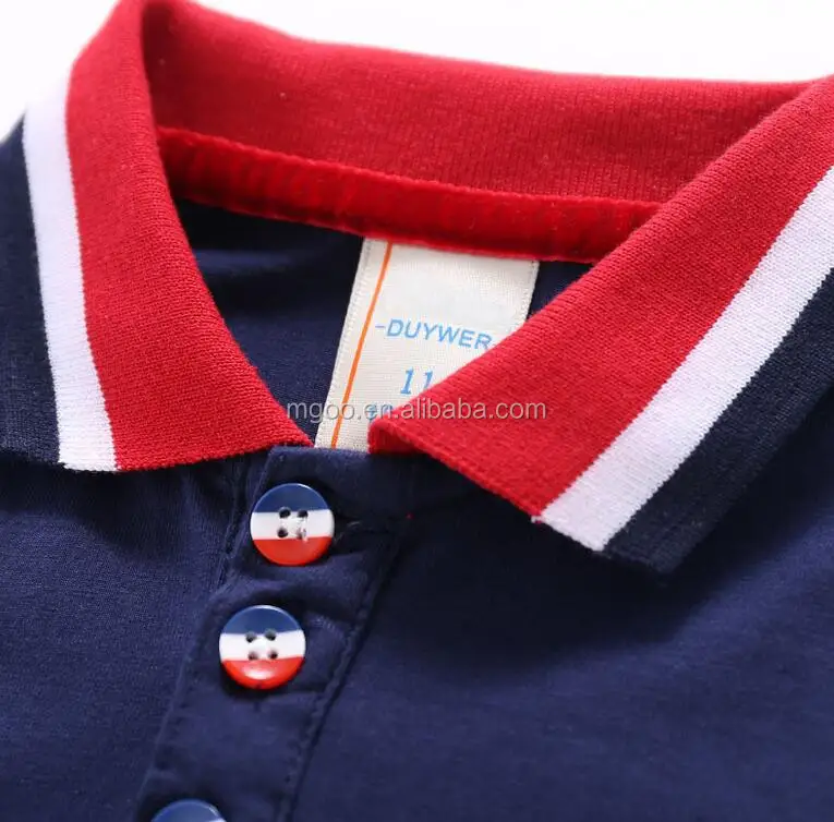 Kid Boys Polo Shirt With Ribbing Collar Custom Logo Design Plain Polo For Children Short Sleeve Top