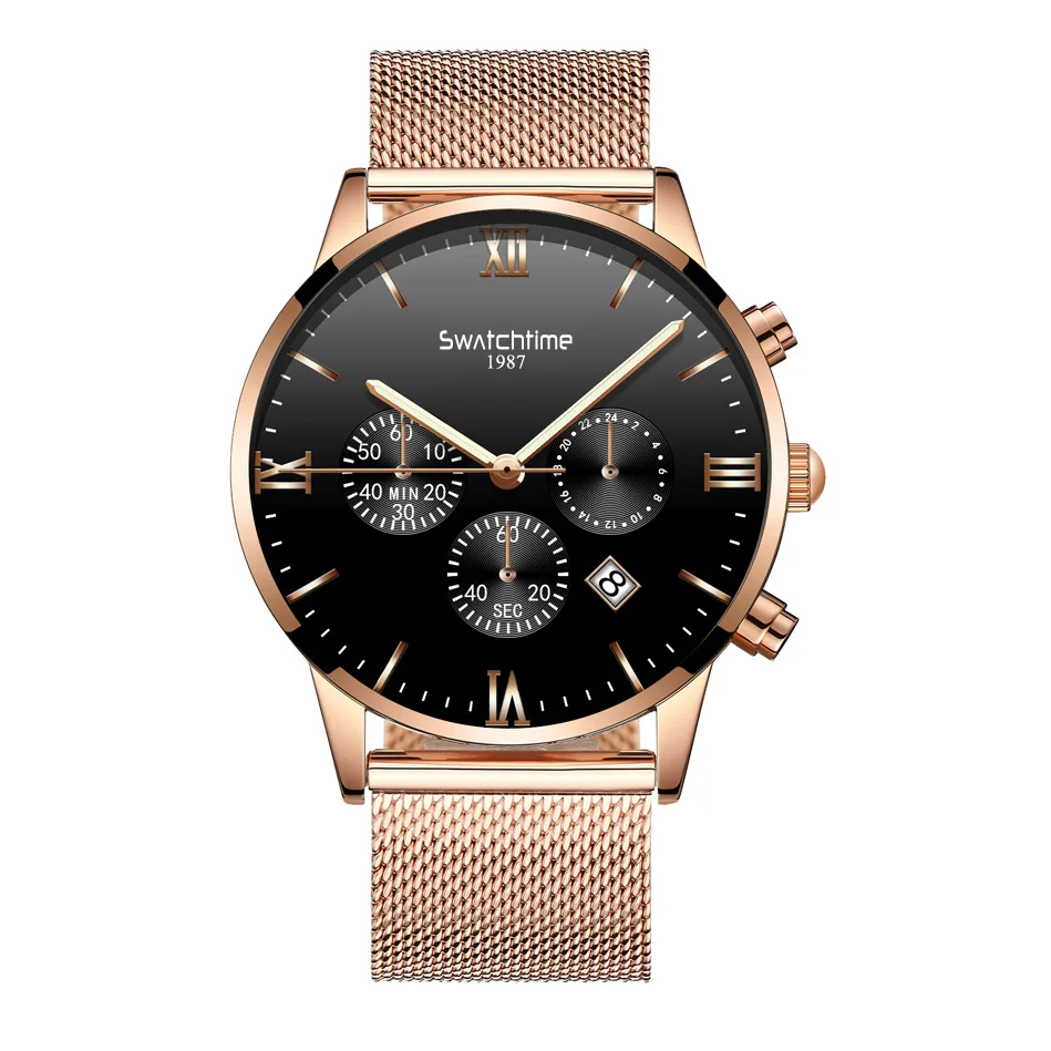 
Custom LOGO High Quality 316L Stainless Steel Japan VD53 Chronograph Movement 5ATM Waterproof Men Watches Luxury 