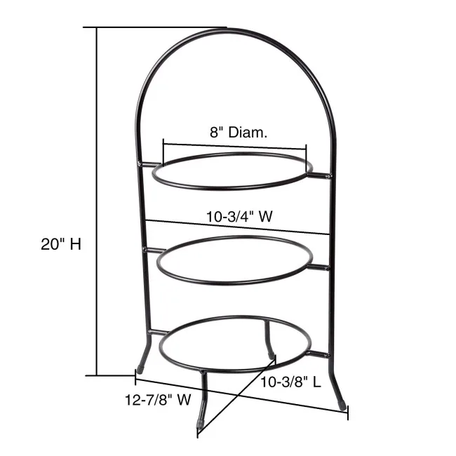 Tiered Serving 3 Tier food Server Plate Stand Iron Afternoon Tea Cake Rack Display