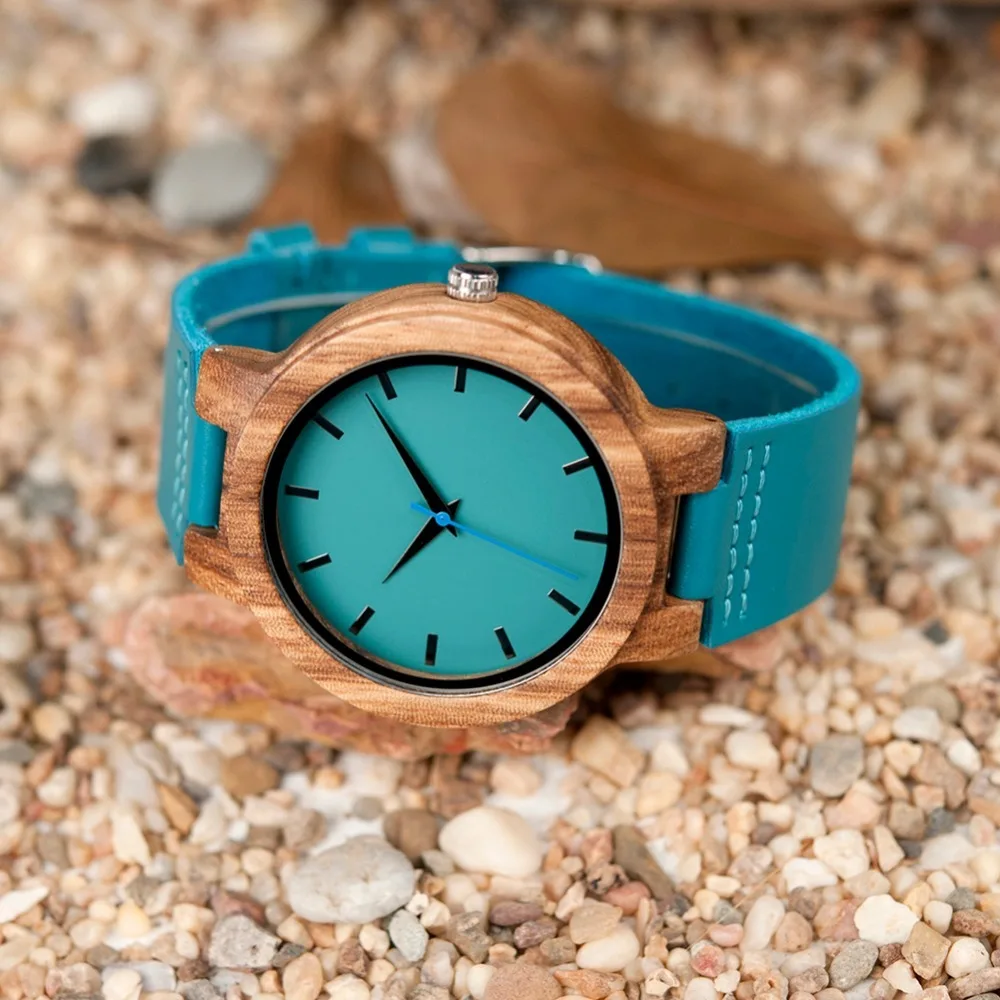 BOBO BIRD Top Brand Wrist Watches Men and Women Zebra Wood Blue Dial Fashion Trend Design Quartz Bamboo Wood Casual Watch