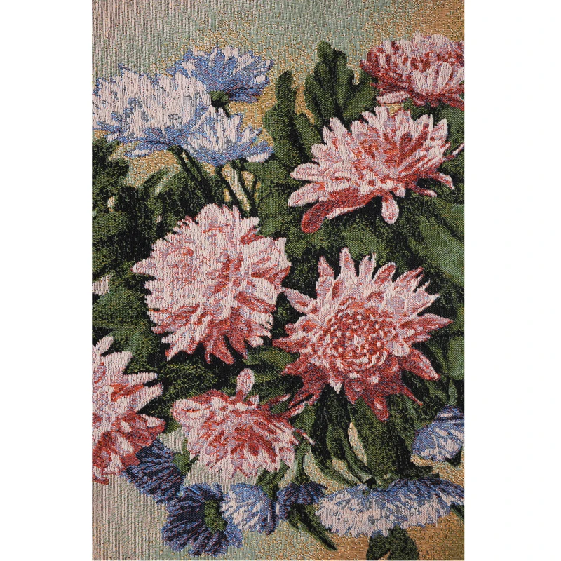 Custom Vintage Design Jacquard Floral Tapestry Decorative Throw Wall Hanging Throw Embroidery Tapestry