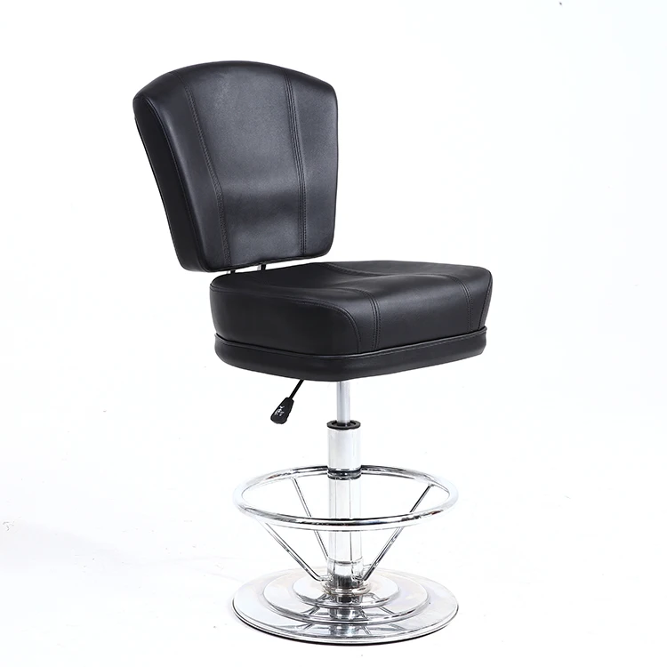 Custom Manufacturer Wholesale Poker Table Stools Height Adjustable Swivel Casino Leather Chairs