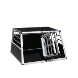 Doors Crate Pet Carriers Houses Transport Car Travel Metal Small Aluminum Double Dog Cage