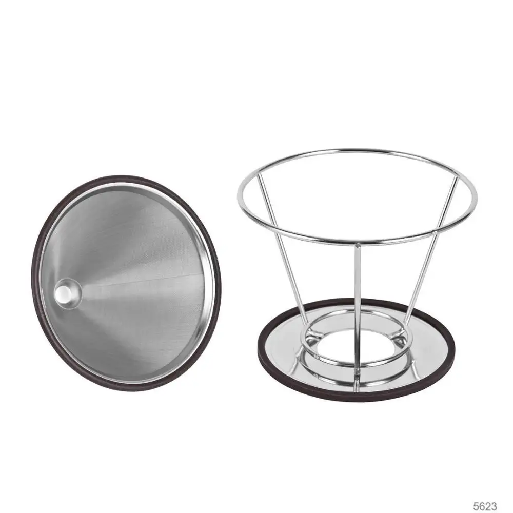 Многоразовый проволочный сетчатый конус умный держатель для кофейного фильтра из нержавеющей стали