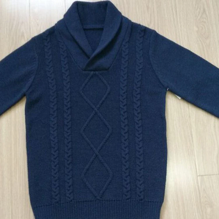 Оптовая продажа, мужской вязаный пуловер с воротником-шалью, свитера