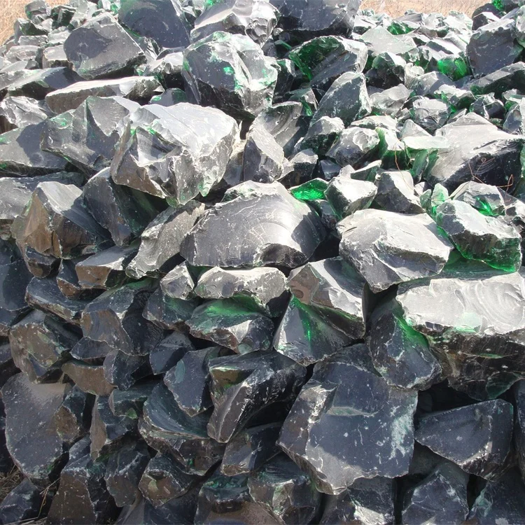 Original factory quality slag tumbled glass blocks rocks