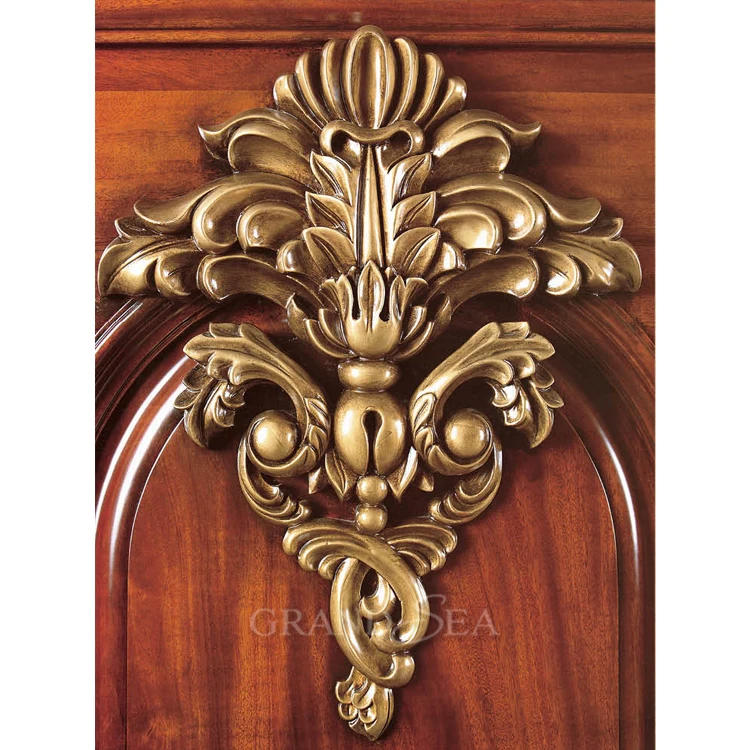 
Luxury Design Exterior Waterproof Solid Oak Double Carved Wooden Doors 
