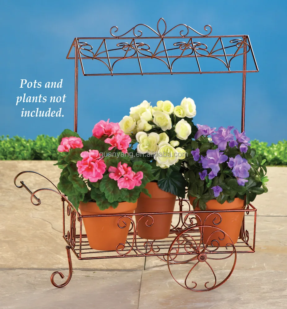 Metal Plant Stand & European Wedding Decorative Flower Stand Centerpieces Antique Wrought Iron Cast Iron Brown Box Handmade