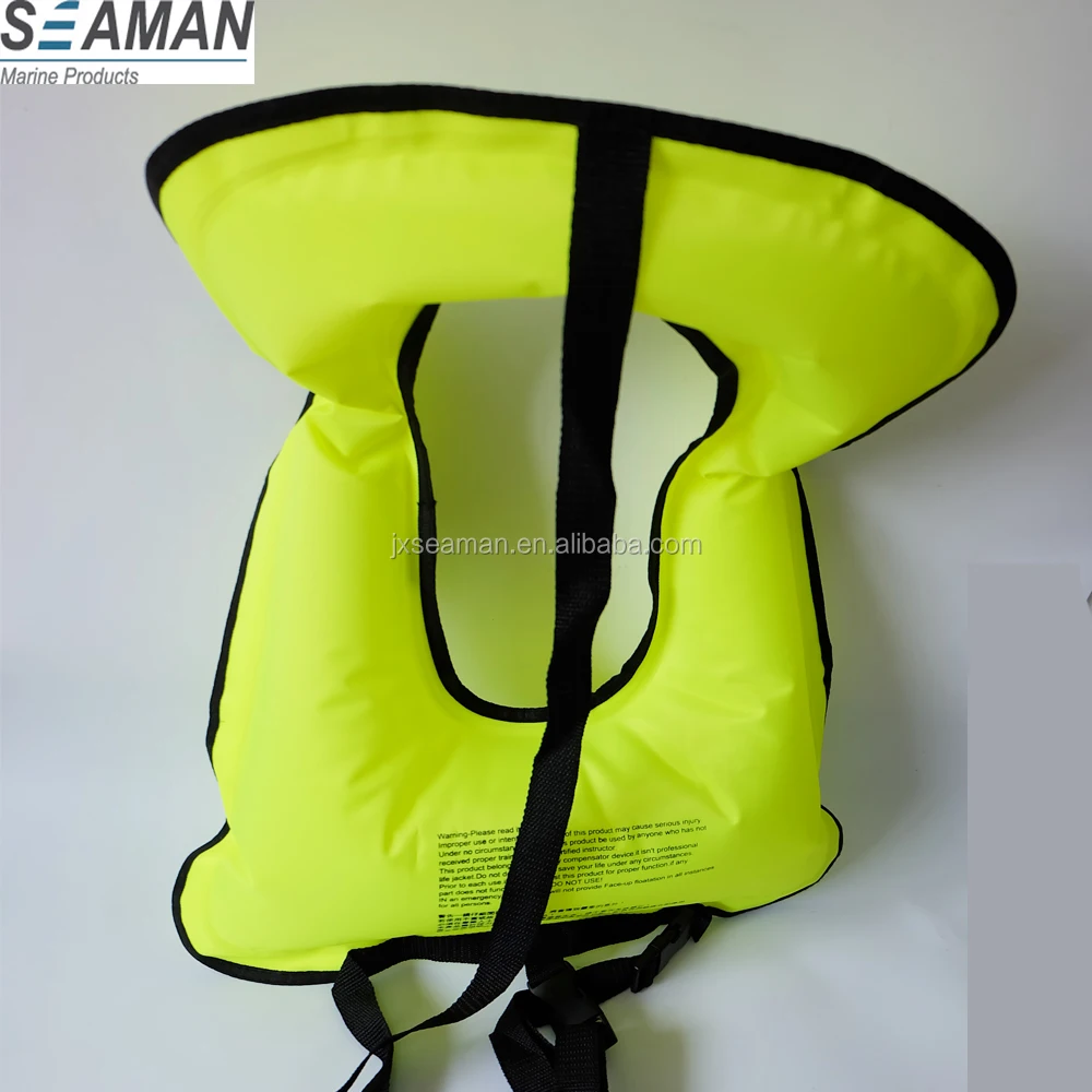 Неоново-желтый надувной жилет для подводного плавания куртка бесплатная защиты дайвинга весло и
