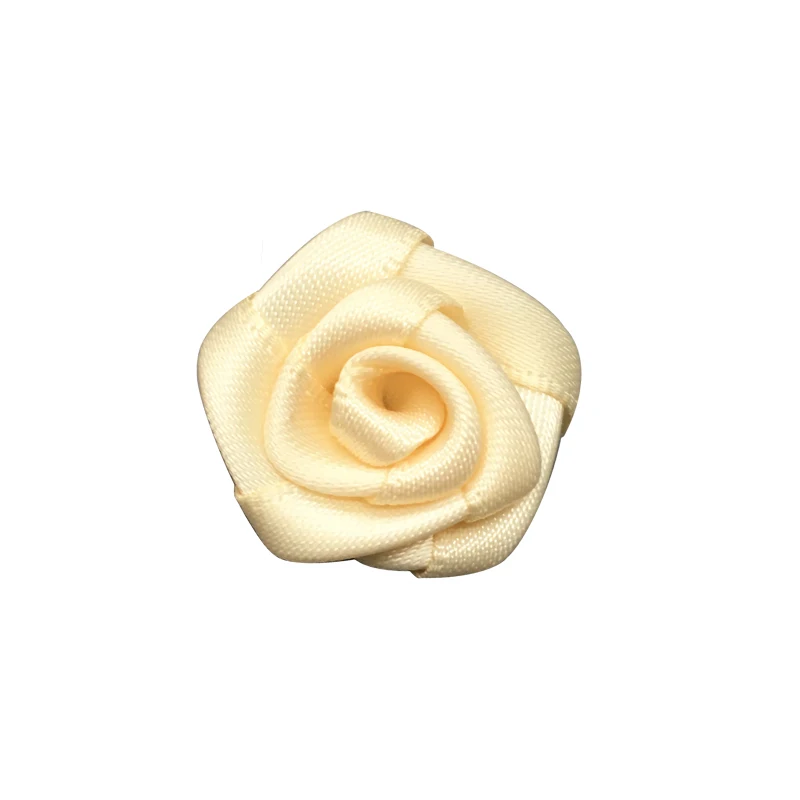 
Gold supplier custom logo velvet pouch Embroidered Rose Applique satin ribbon handmade flowers 