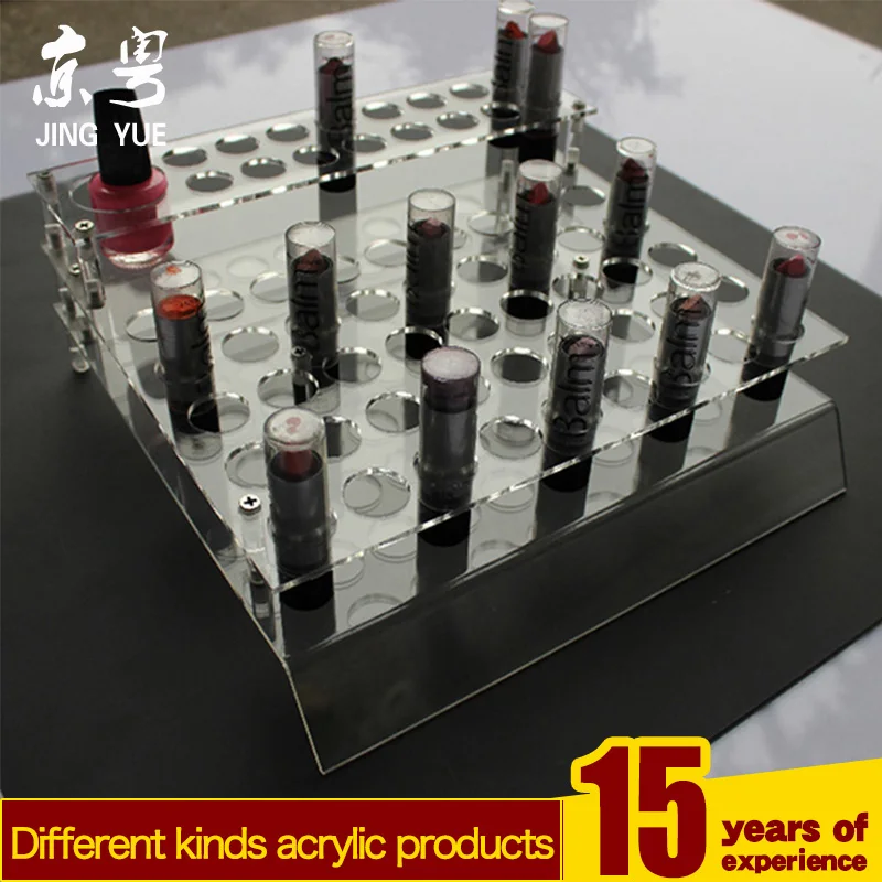 2020 custom clear 3 tiers cosmetic store shop pmma plexiglass acrylic lip gloss lipstick display stand holder lipgloss display