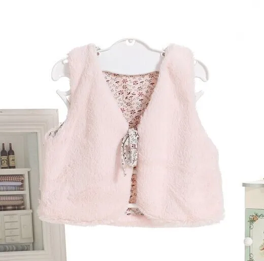 Ребенка жилет, ручной трикотажные жилет, меховые жилеты из козьей шерсти