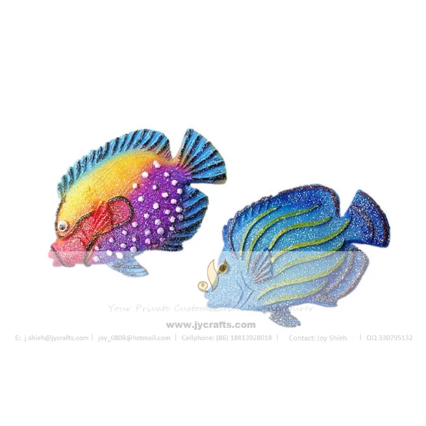 Resin craft 3D tropical fish shape sea animal fridge magnet for home decoration - 6 designs