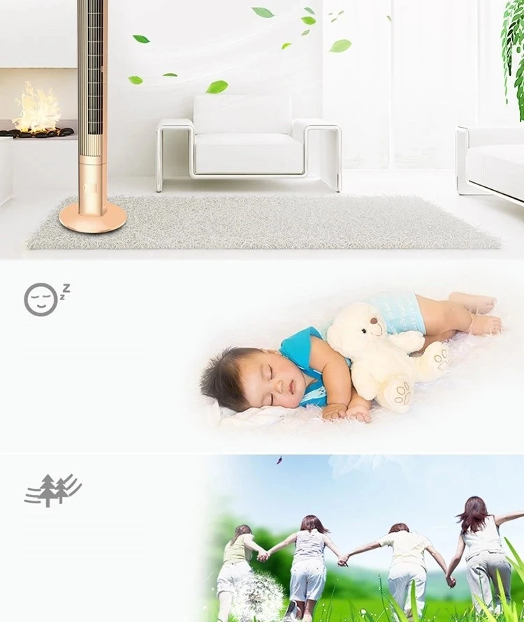 Portable electric oscillating tower fan with nighttime setting and remote control smart fan