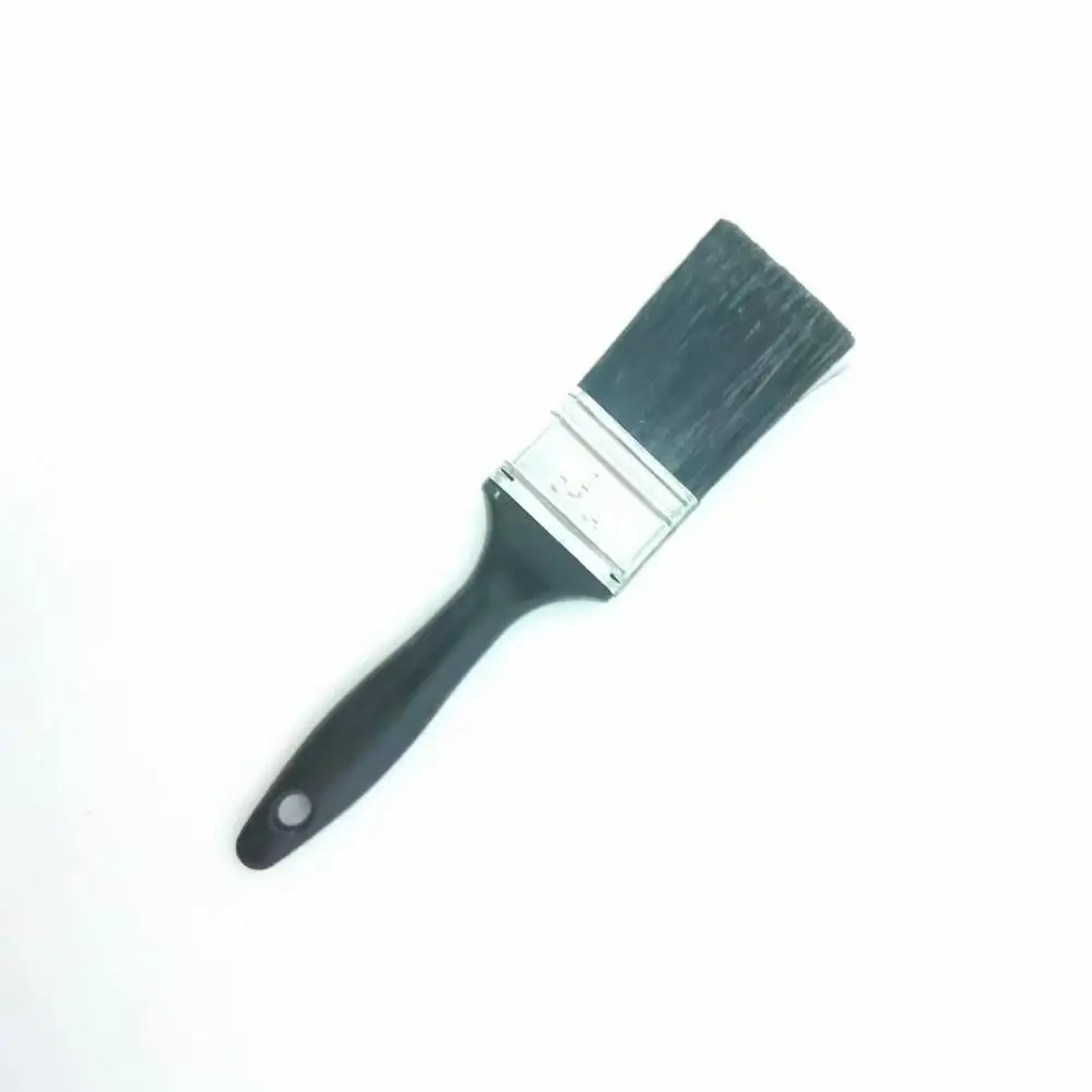 Black Goat Hair Flat Wall Paint Brush With Wooden Handle