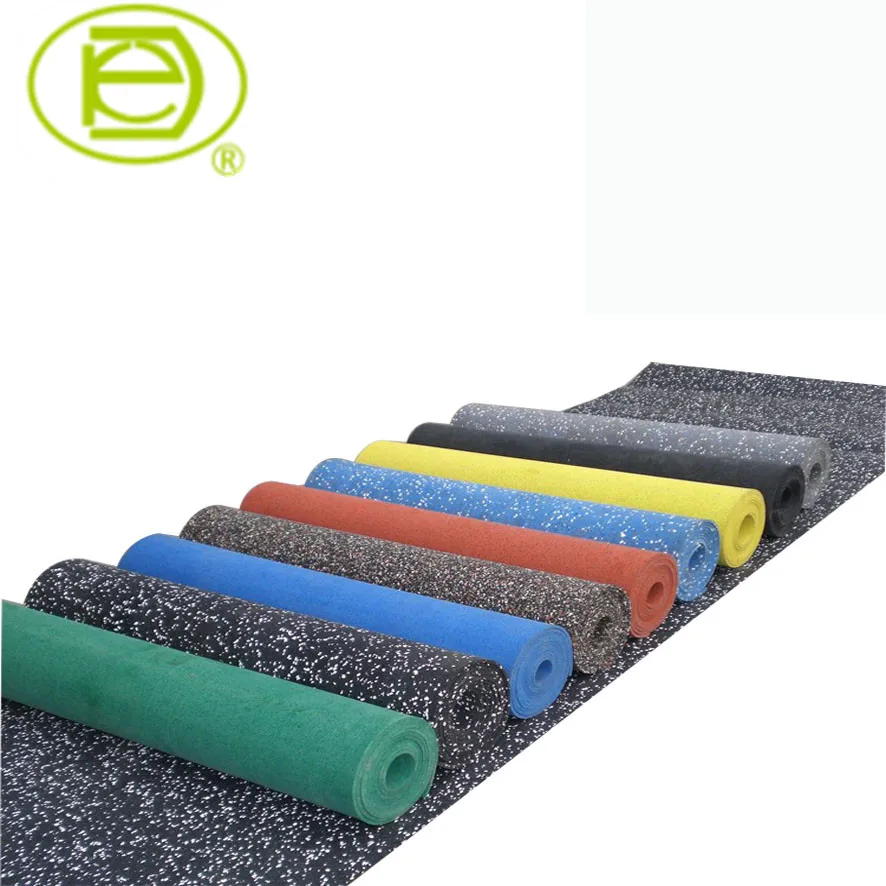 3-15mm 70% EPDM flecks Recycled rubber flooring mat roll