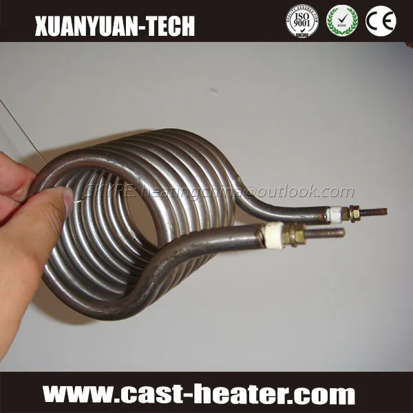 CE Approval Electric Coil Spiral Shape Tubular Heater For Water Heating