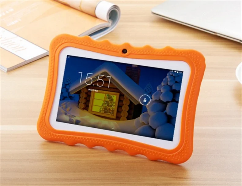 
tablet 7 inch 1024*600 ips children educational learning android kids tablet with silicon case stand 