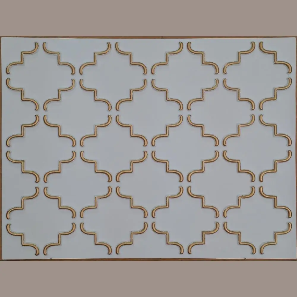 PLB28 Faux tin 3D wall panels white gold 3D embossed store shopping pub cafe club decor wall panels