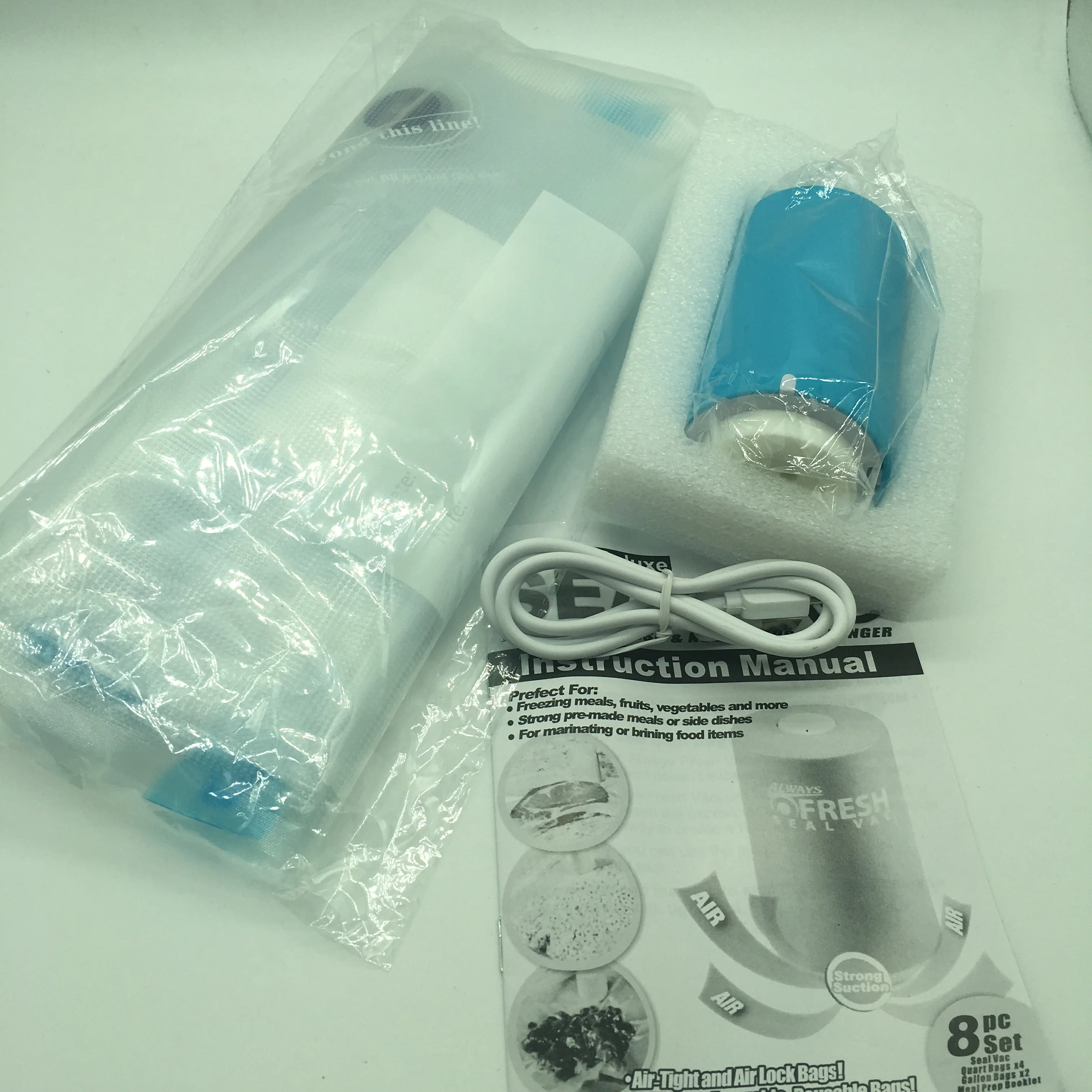  Вакуумный мини-упаковщик устройство для сохранения свежести продуктов с USB-зарядкой 6 многоразовых пакетов на