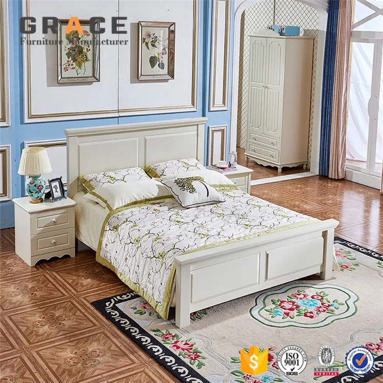 high quality korean white wooden bed samples picture