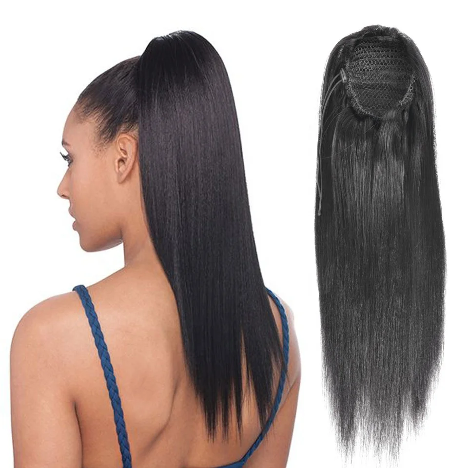 Hot Sales Ponytail hair accessories clip in bone straight human Hair Extensions for black women