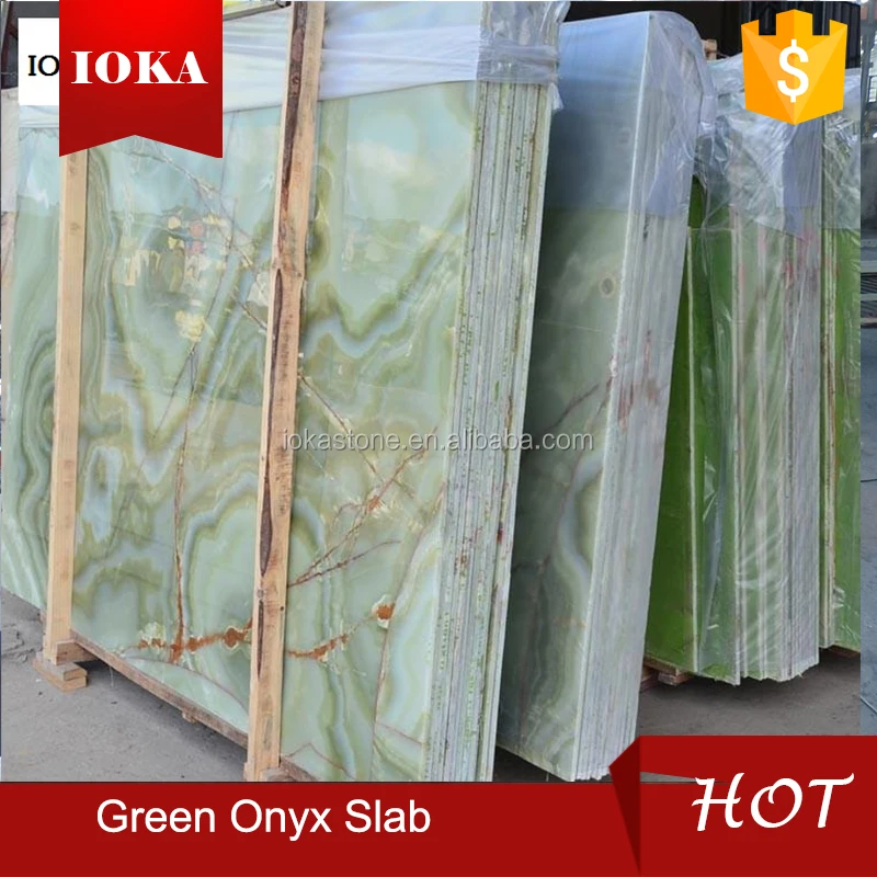 
light green onyx translucent marble slab 