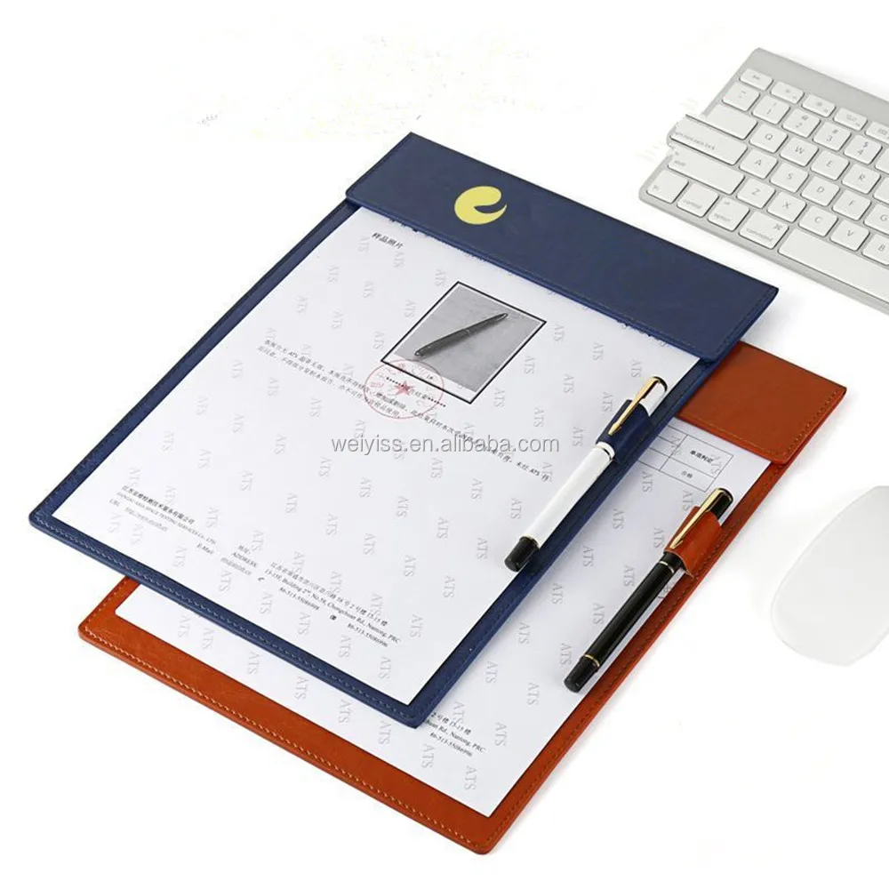 Office Meeting Conference A4 PU Leather Document Organiser Magnetic Writing Clipboard Folder with Pen Holder
