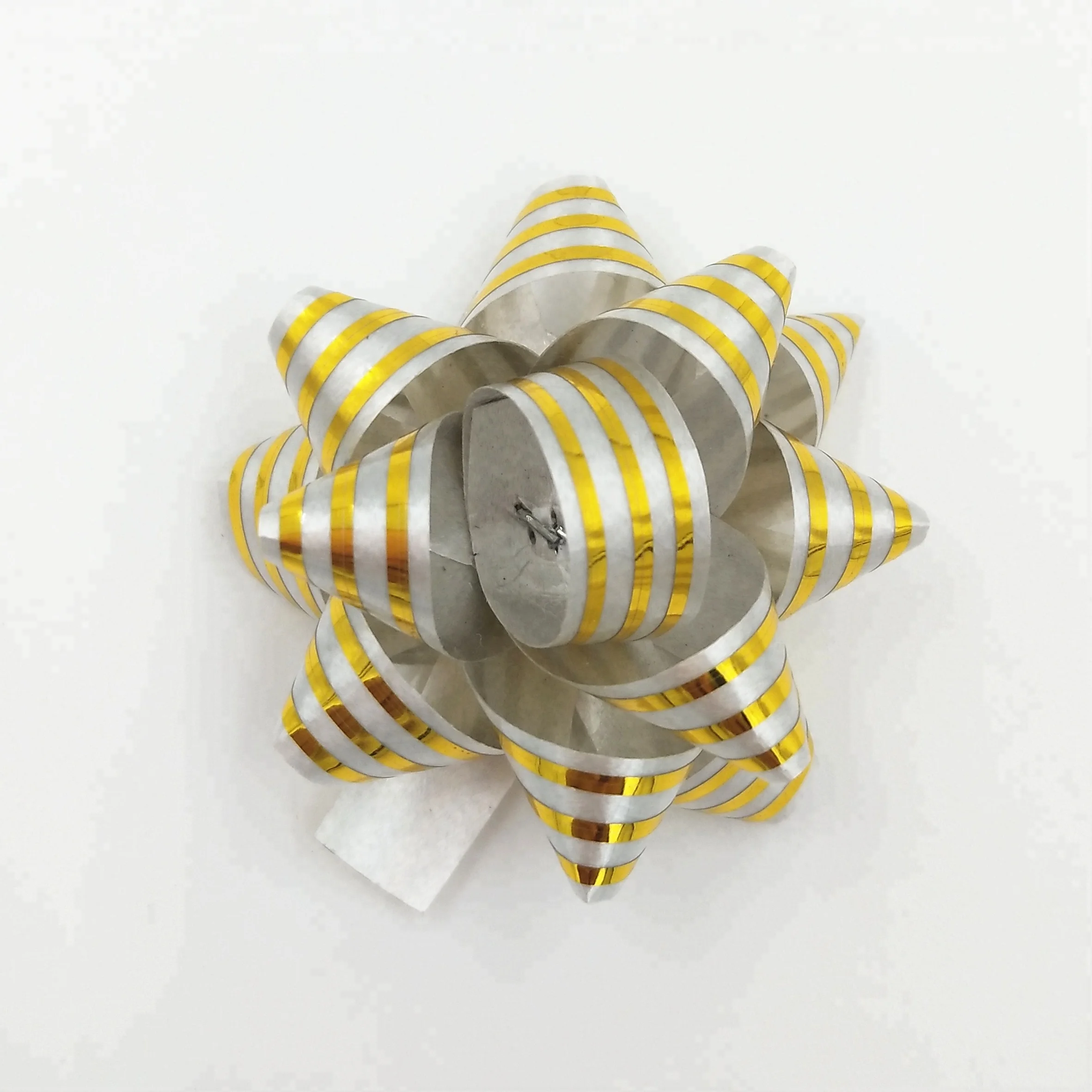 50 PCS In PVC Box Colorful PP Ribbon With Gold Line Star Bow