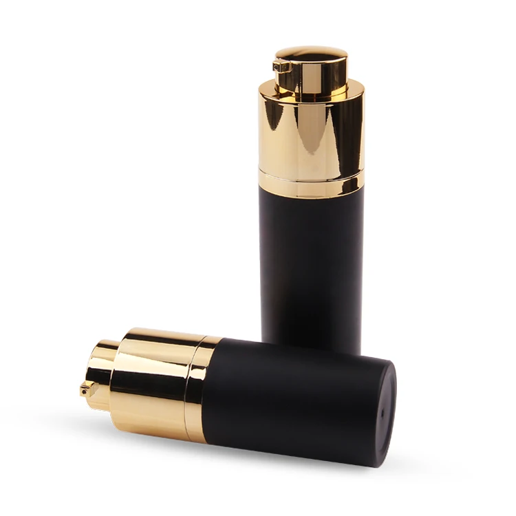 30ml 50ml Rotation Cosmetic Packaging Acrylic PP Airless Bottle,airless pump bottle acrylic,black and gold airless pump bottles