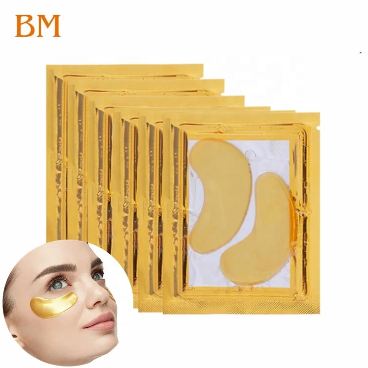 High Quality Reduce Dark Circles, Puffiness, Wrinkles 24K Gold Eye Mask Powder Crystal Gel Collagen Eye Pads