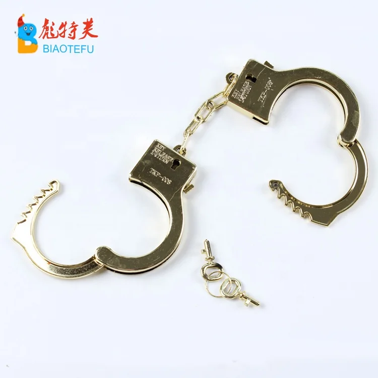 party cosplay plastic police handcuffs toys with key