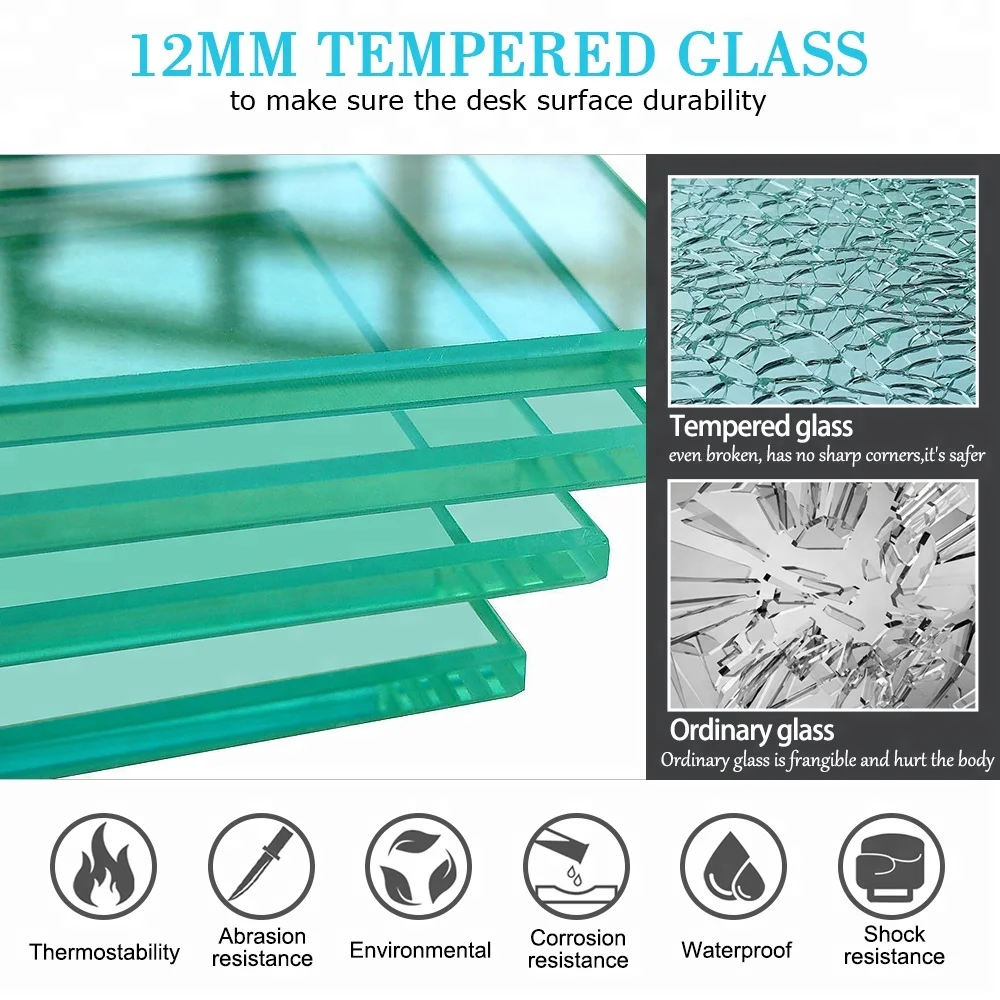 
nail salon furniture glass top white manicure table for nail shop 