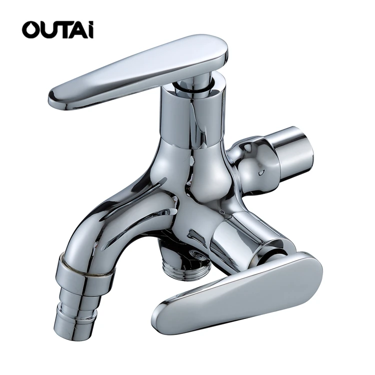 Good quality single cold double handles water taps wall mounted brass bibcock valve