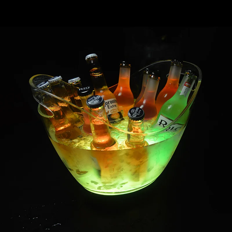 COMFORT Wholesale Cheap Promotion Custom Acrylic Plastic Beer Wine Cooler Light Led Ice Buckets