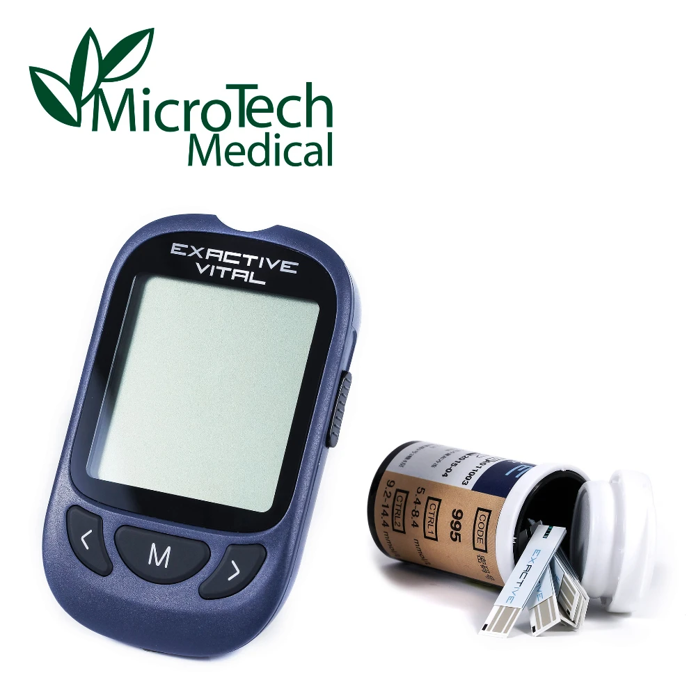 
EXACTIVE Blood Glucose Meter with Silver Glucose Test Strips 