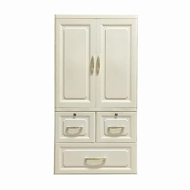 European style  3 tiers folding plastic cupboard wardrobe almirah