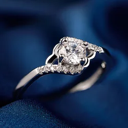 Shiny Clawed CZ Diamond Moissanite Wedding Ring for Women DS0105