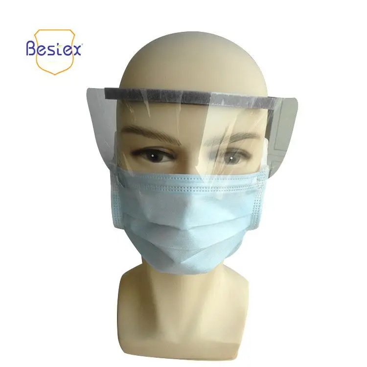 
Disposable anti fog nonwoven face mask with shield 