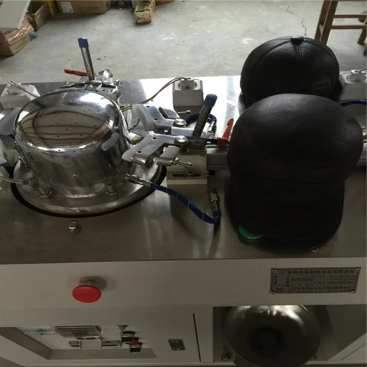 four-molds automatic baseball cap ironing machine with internally boiler and aircondition