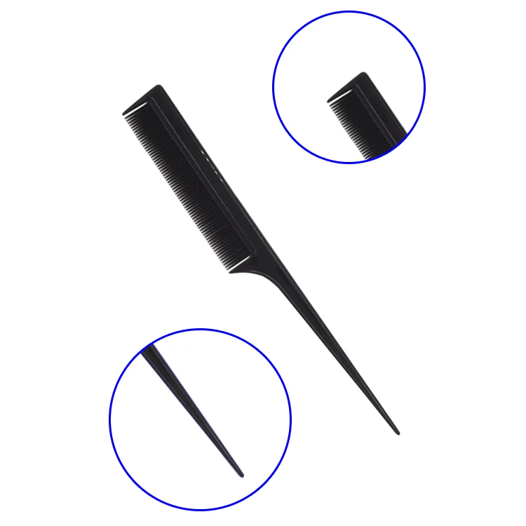 High quality salon Hairdressing tool Plastic comb with tail