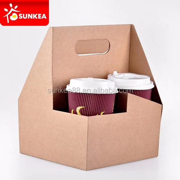 Take away cardboard disposable coffee paper cup holder