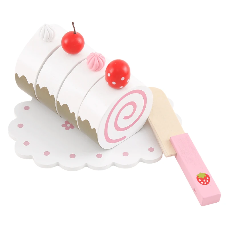 Hot Sale Cherry Bear Ice Cream Dessert Party Set Fruit Wooden afternoon tea snack Toys For Kids