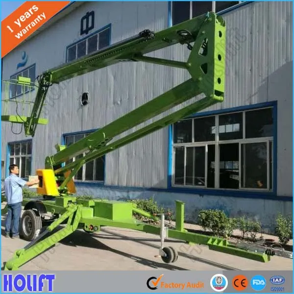 Competitive price 18m lifting height 200kg diesel engine battery folding arm light telescopic boom lifts