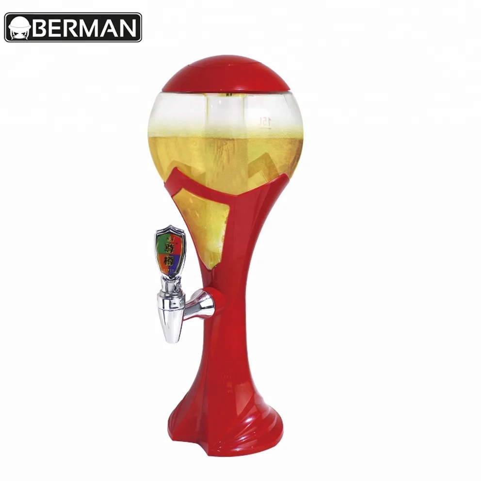 Factory wholesale 3 liters ICE TUBE tiger beer tower dispenser for sale