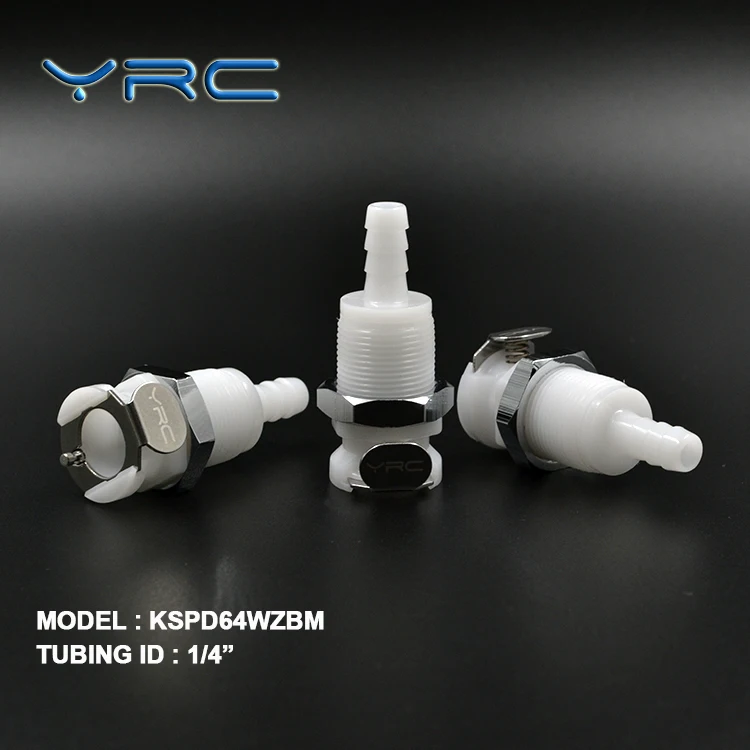 1/4 socket panel mount medical quick connect hose coupling
