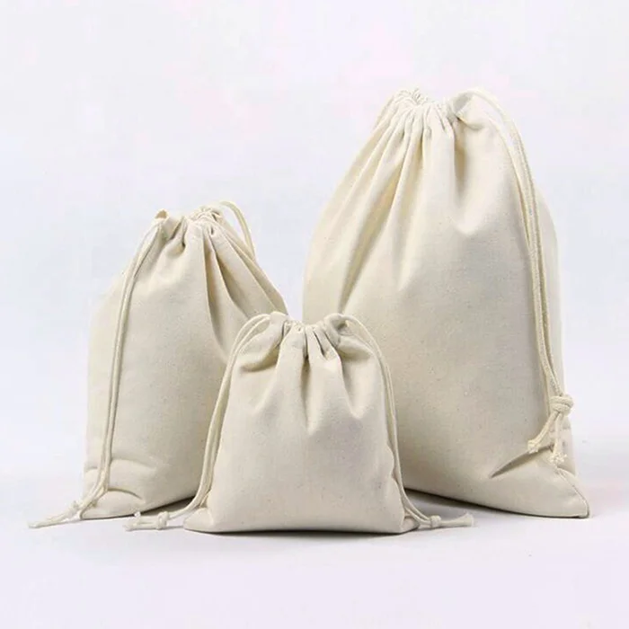 Handmade Cotton Linen Drawstring Bag Reusable Shopping Bag Small Coin Travel Storage Small Christmas Gift Pouch