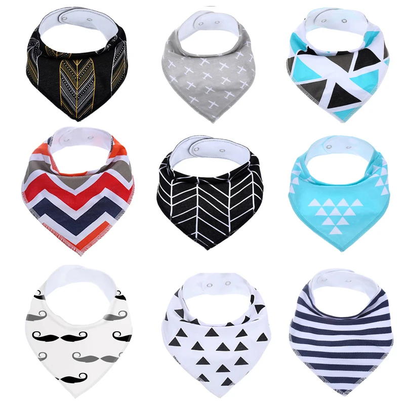 Хлопковые детские банданы, Слюнявчики с прорезывателем, треугольные детские нагрудники для младенцев, Белые Простые, детские нагрудники, упаковка