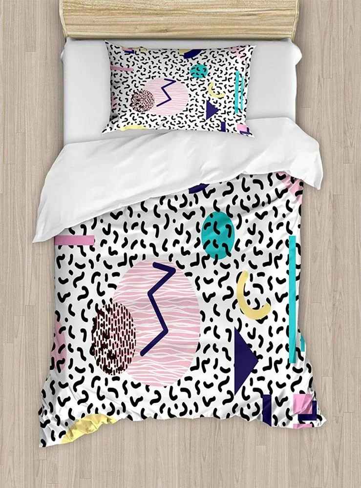 Kids cartoon 100% cotton custom 3d printed children bed sheet Twin Size, Decorative 3 Piece Bedding Set linen Duvet Cover Set