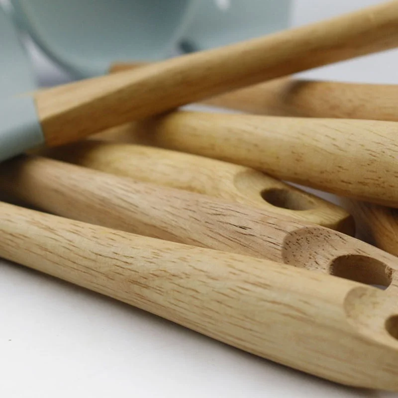 
7PCS Non-stick Heat-resistant Wholesale Cooking Utensil Set Silicone Kitchen Utensils With Wood Handle 